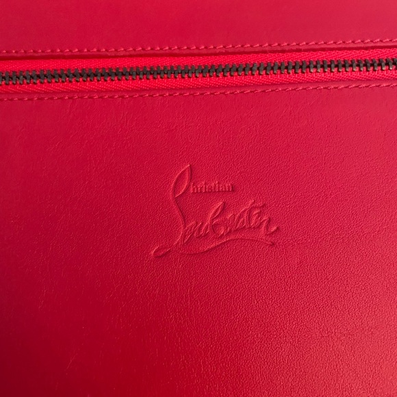 Christian Louboutin Clutch Wristlet Studded Leather Navy Blue Bag Purse💙❤️💙❤️ - Picture 9 of 11